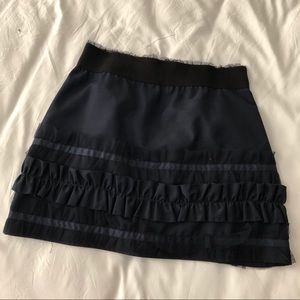 Navy Mini Skirt with Ruffles